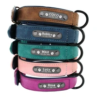pu leather personalized dog collar id tag engraved pet id collars customized for dogs accessories small medium large pet collar