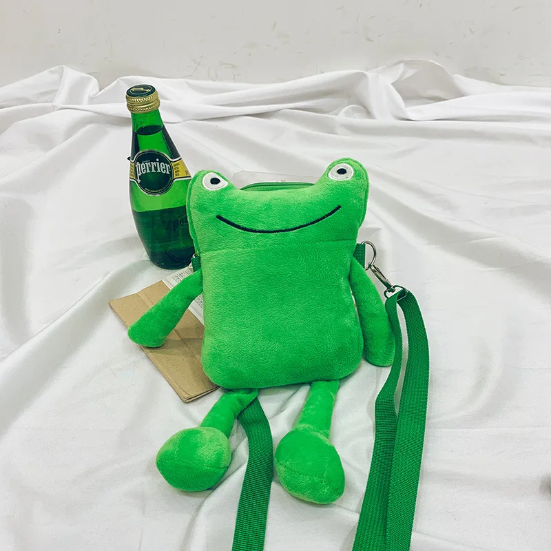 

Wholesale Korean Frog Bag Women 2021 New Personality Shoulder Messenger Bag Funny Cute Cartoon Plush Bag