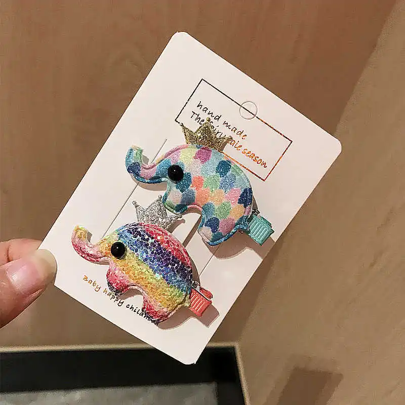 1 пара заколки для волос в виде слона |