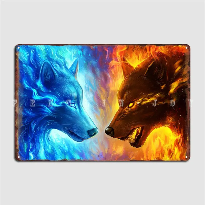 

Огненный и ледяной металлический знак Настенный декор паб гараж настенный паб классический жестяной знак плакат