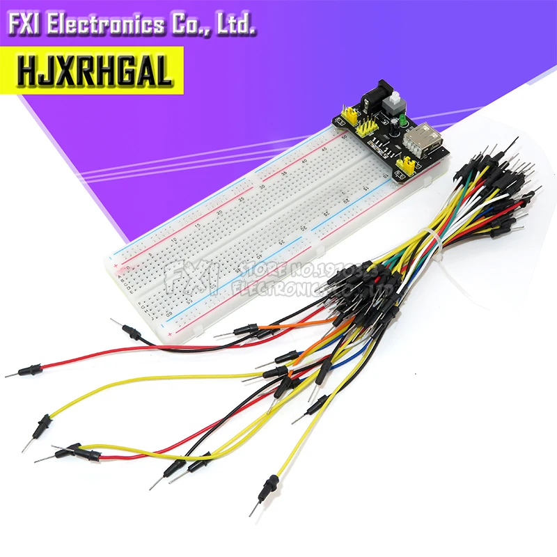 Макетная плата MB102 модуль питания + набор для хлеба без Solderless Макет 830 точек 65