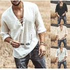 Мужской костюм для косплея, винтажная рубашка с V-образным вырезом и коротким рукавом