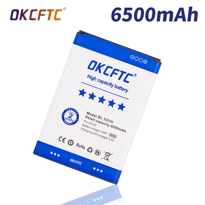 

Аккумулятор для телефона LG G3 6500 F400K F460 F470 D830 D850 VS985 D850 D852 D855 D859, 400 мАч