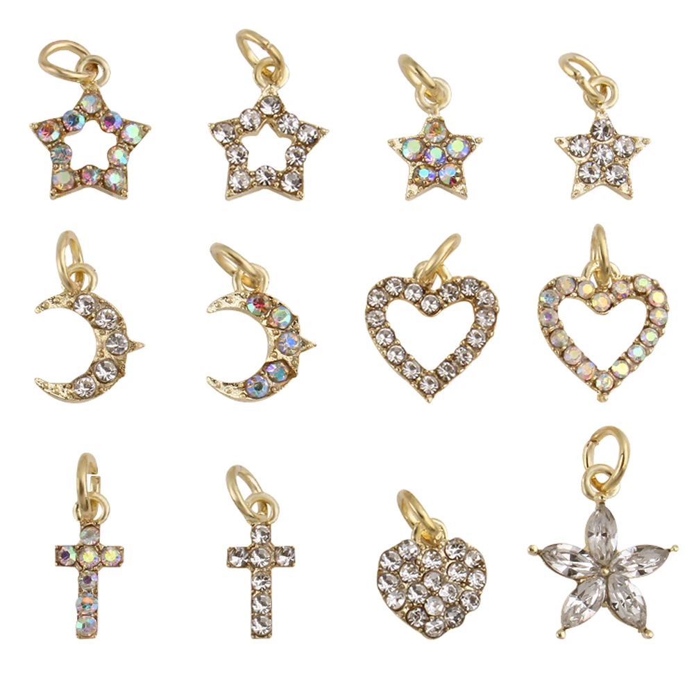 

10PC Metal Nail Charms,Dangle Fashion Cute Angel/Love Heart/Stars Nail Decorations Alloy Pendant Nail Art Accessories KK5E6