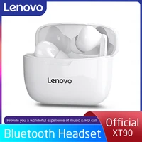 lenovo xt90 tws wireless earphone for xiaomisamsungiphone bluetooth compatible ipx5 waterproof sport headset hifi bass earbuds