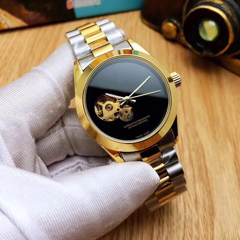 

Men's watches Automatic Mechanical Chronograph Flywheel Hollow Watches Women Luxury Brand Stainless Steel Watch reloj hombre