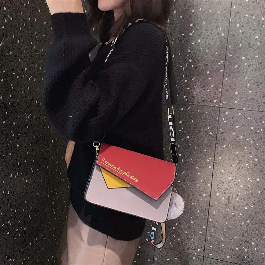 Bolso Mujer Женская Роскошная сумка на плечо контрастного цвета простая мессенджер