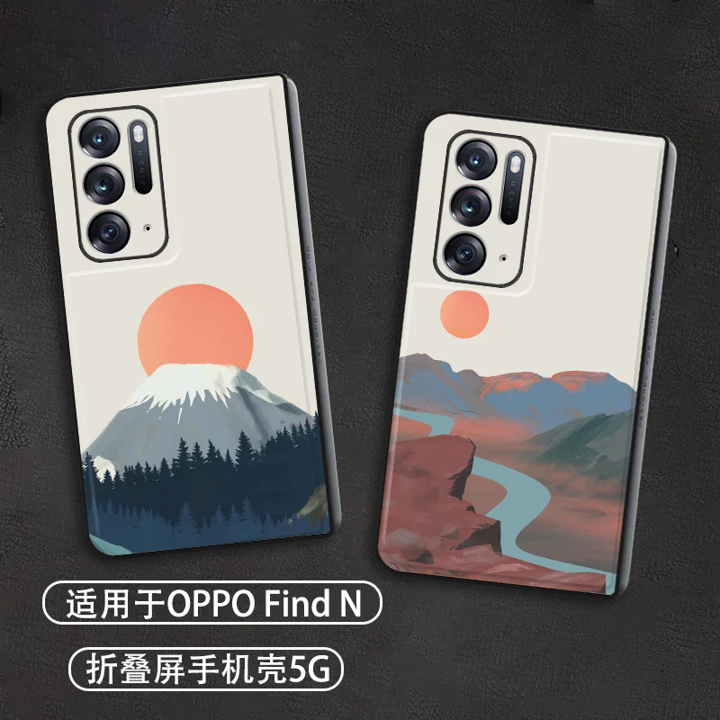 

Складной чехол для Oppo Find N, чехол для Find N 5G, складной защитный чехол для экрана, высококачественный кожаный чехол Elk Peum00, чехол