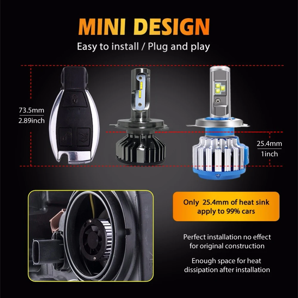 Декодирование автомобиля лампы для передних фар H4 светодиодный H7 H11 H1 H3 H8 9005 9006 30W