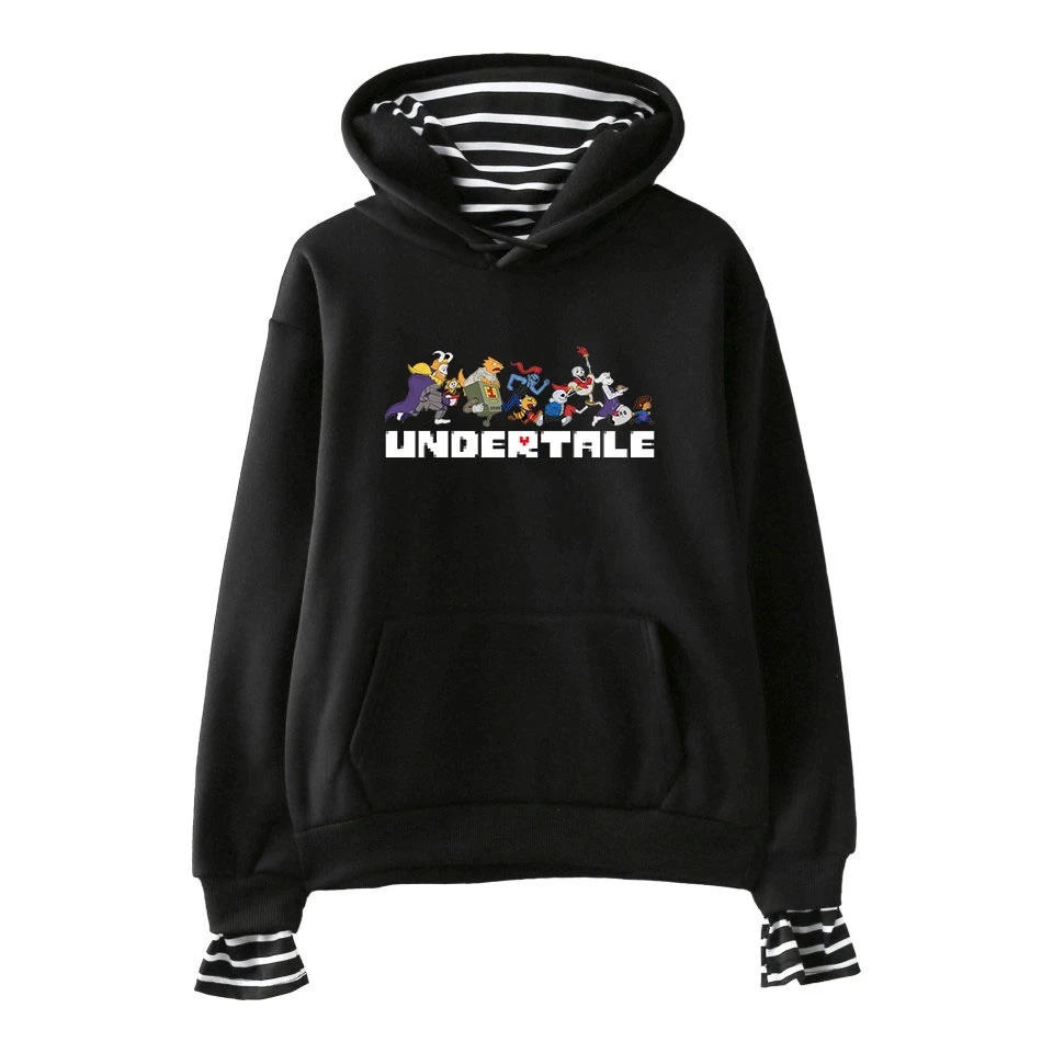 Толстовки с капюшоном Undertale Sans худи имитацией двух частей мужские толстовки