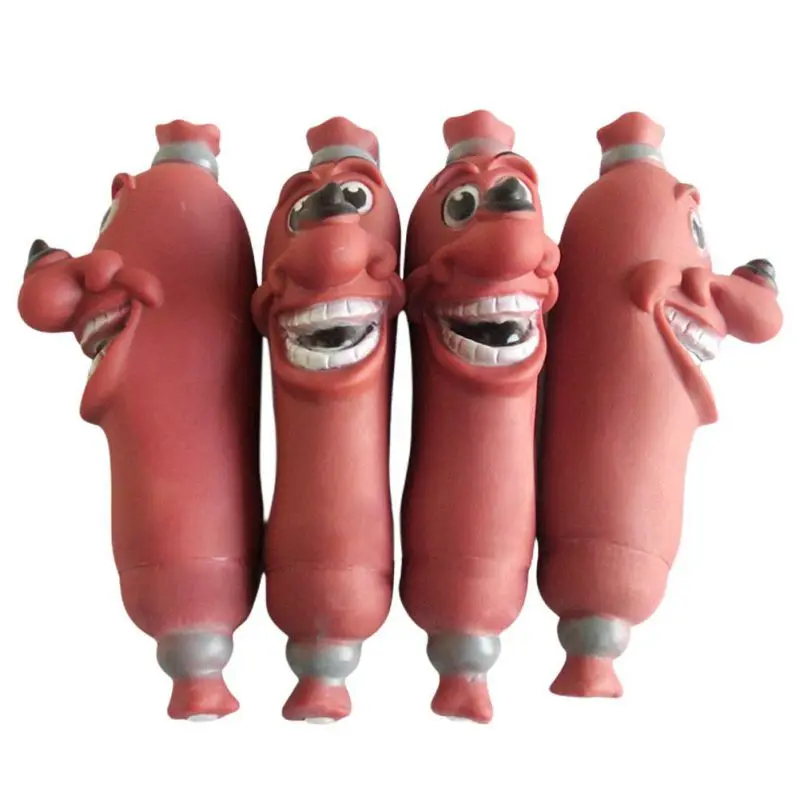 

Funny Dog Chew Toys Bite Resistant Rubber Toy Durable Fabric Simulation Hot Dog Toy For Small Medium Large Dog Reddish Brown