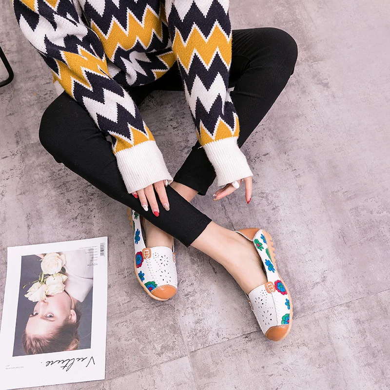 Женская обувь на плоской подошве из натуральной кожи лоферы повседневная