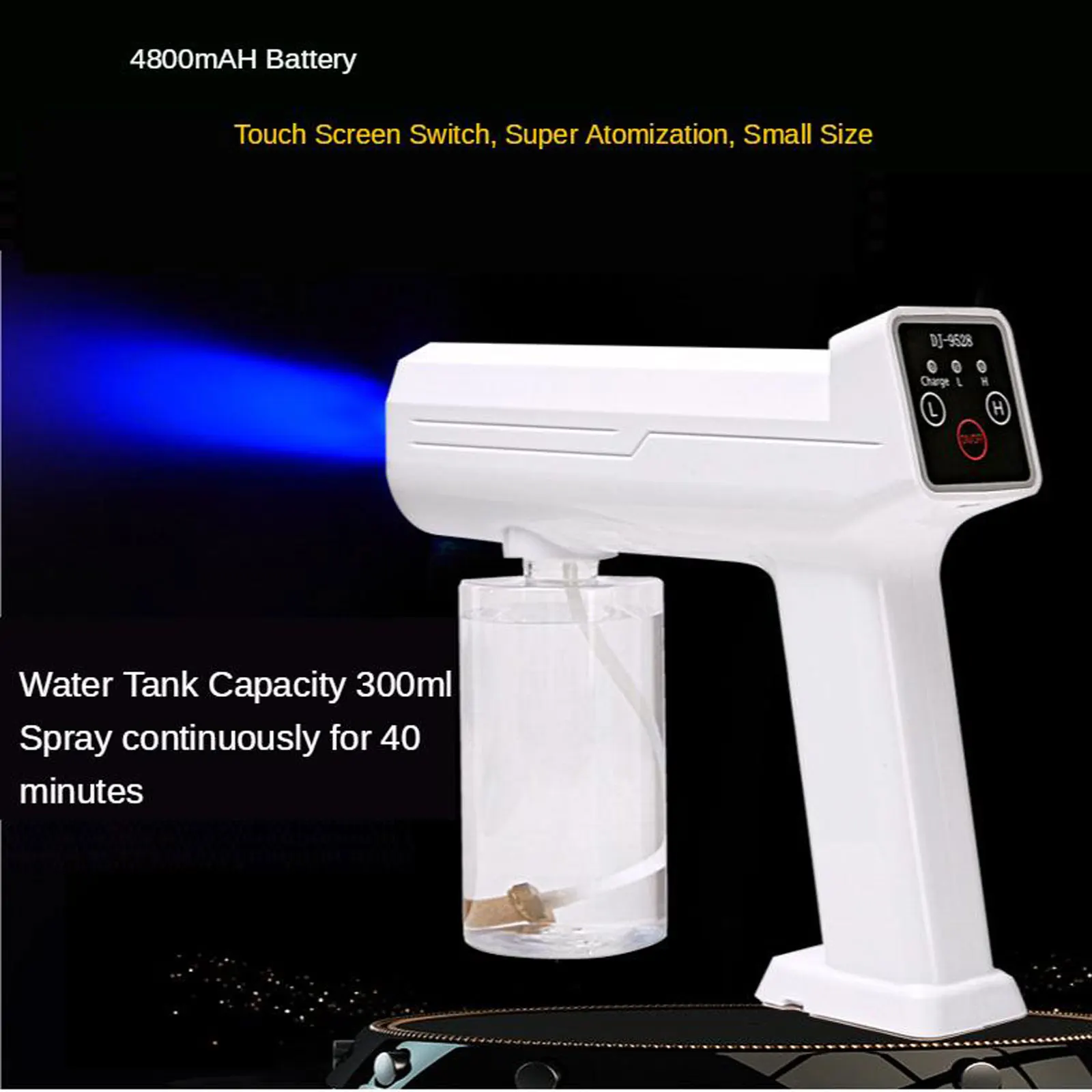 

USB Cordless Sanitizer Sprayer Blue Light Disinfectant Fogger Home Office Electric Disinfectant Fogger Machine Atomizer