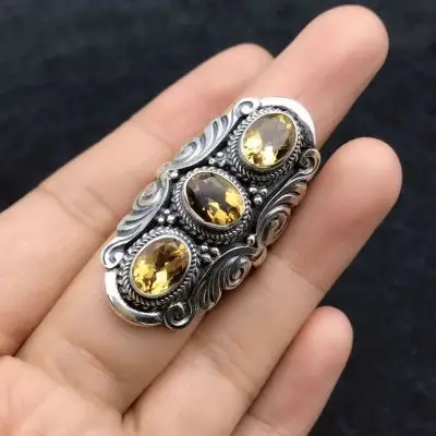 

Nepalese handmade 925 sterling silver, Tibetan, vintage ring, opening, natural labradorite, ring, birthday present