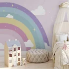 Нордические Современные Настенные обои для детской комнаты, минималистичные радужные белые облака, фон для детской комнаты, настенная бумага, домашний декор