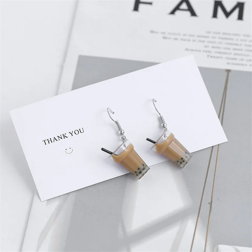 

Drop Earrings Korea Fashion Cute Bubble Tea Earring Unusual Goods Hanging Earings For Women Aesthetic New Undefined Jewelry