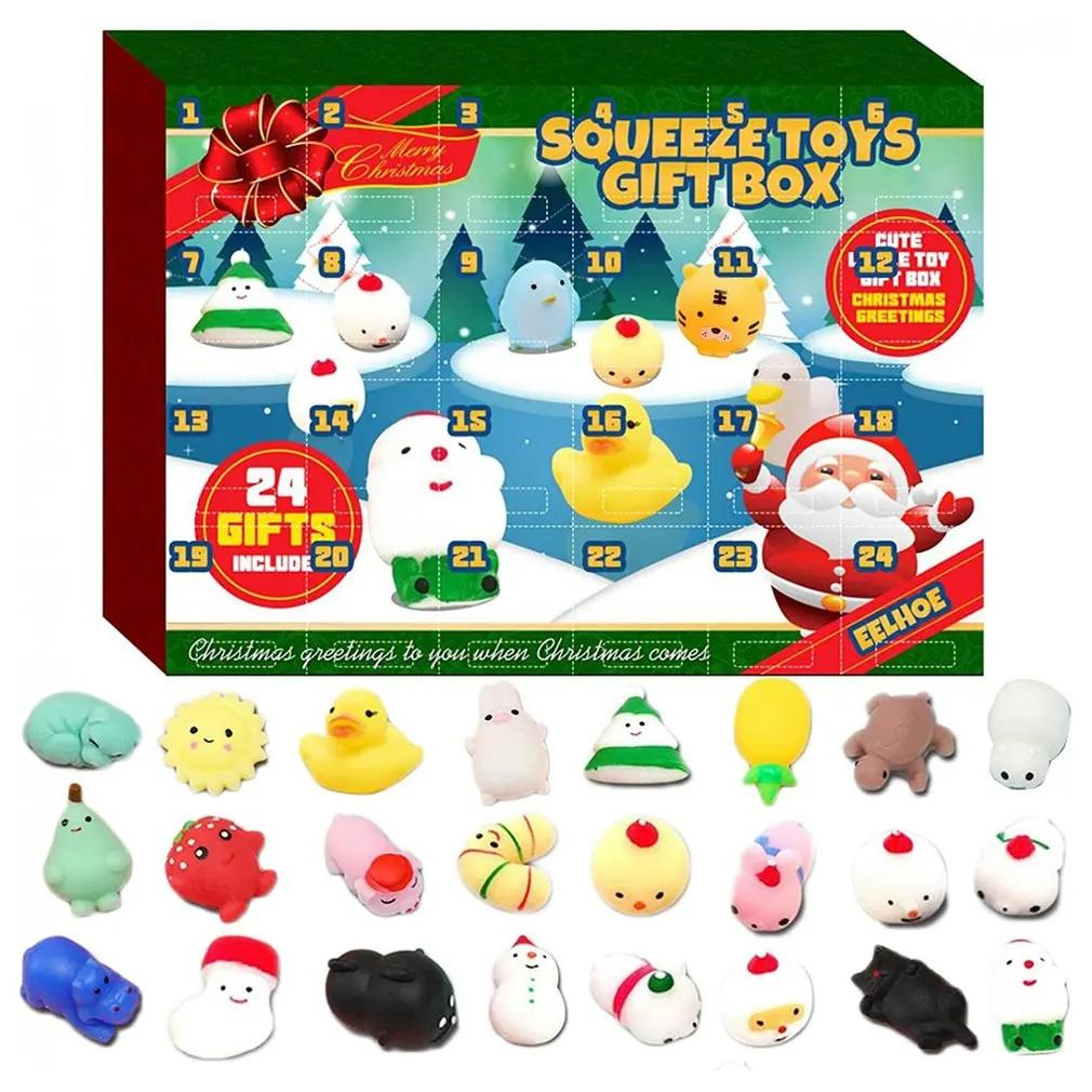 

2021 Christmas Advent Calendar 24 Days Countdown GEM ORE Calendars Surprise Blind Box Fidget Toy Set for Kids Childs Girls Gift