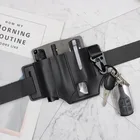 Из искусственной кожи Футляр для кожевенного человека, Мультитул, футляр для повседневного использования, карманный органайзер с держателем для ключей для ремня и фонарика, инструмент для кемпинга