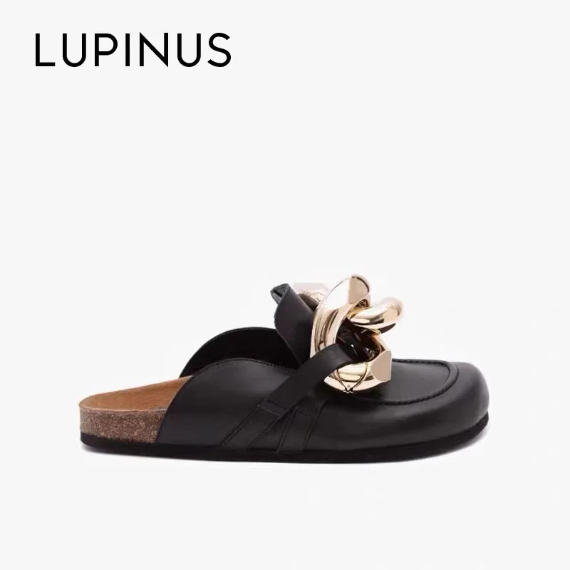 

LUPINUS 2022 новая толстая Золотая цепочка Женская обувь в стиле ретро роскошный брендовый дизайн металлические ювелирные изделия