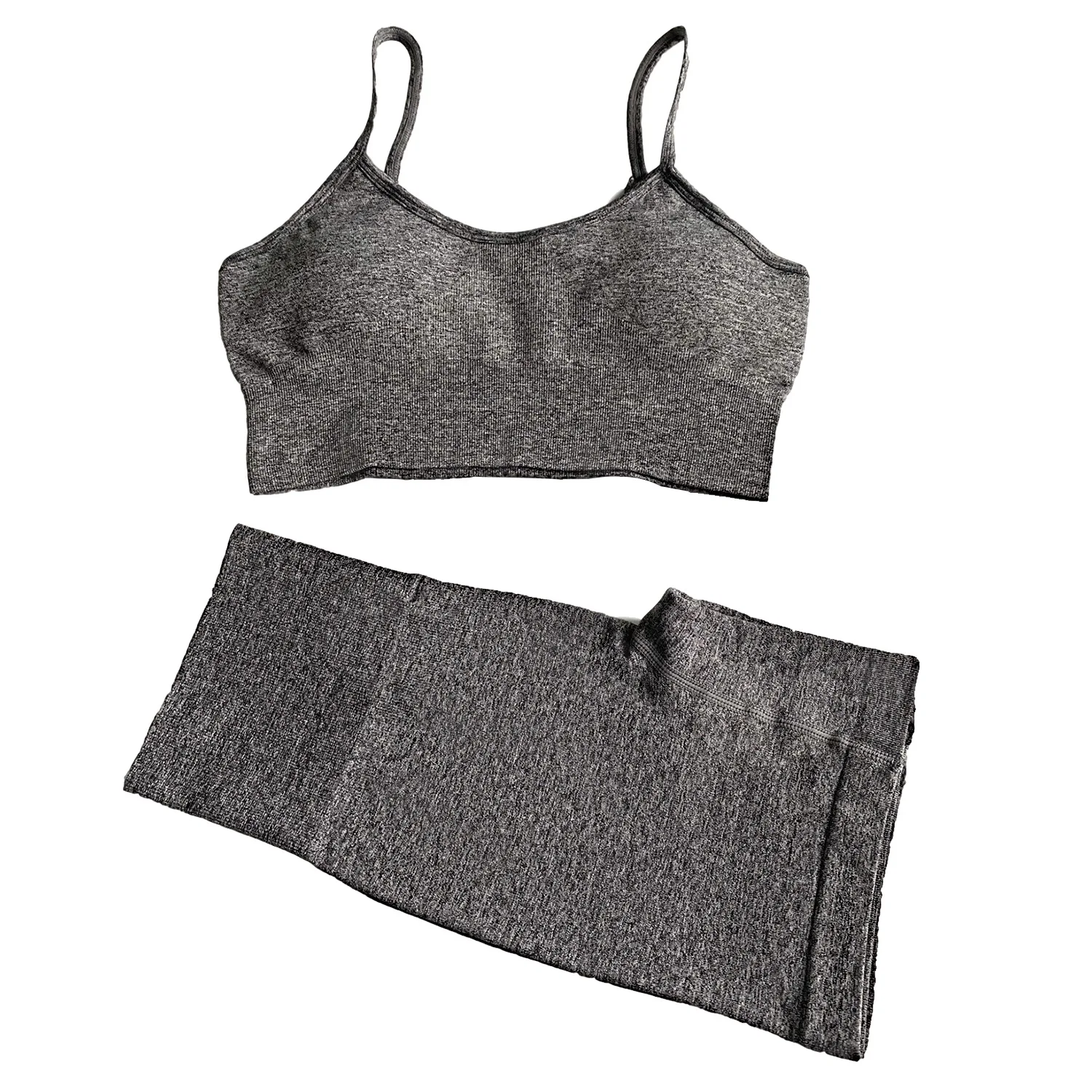 

Echoine Strap Crop Top Shorts Set Yoga Set Breathable Padded Bra High Waist Gym Shorts Tracksuit Jogger Suit Two Piece Set