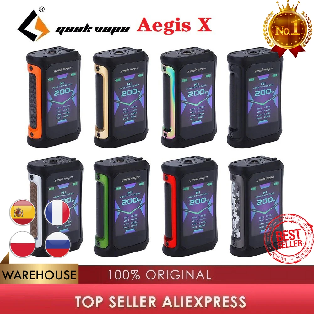 Оригинальный бокс-мод Geekvape Aegis X мощностью 200 Вт с двойной батареей 18650
