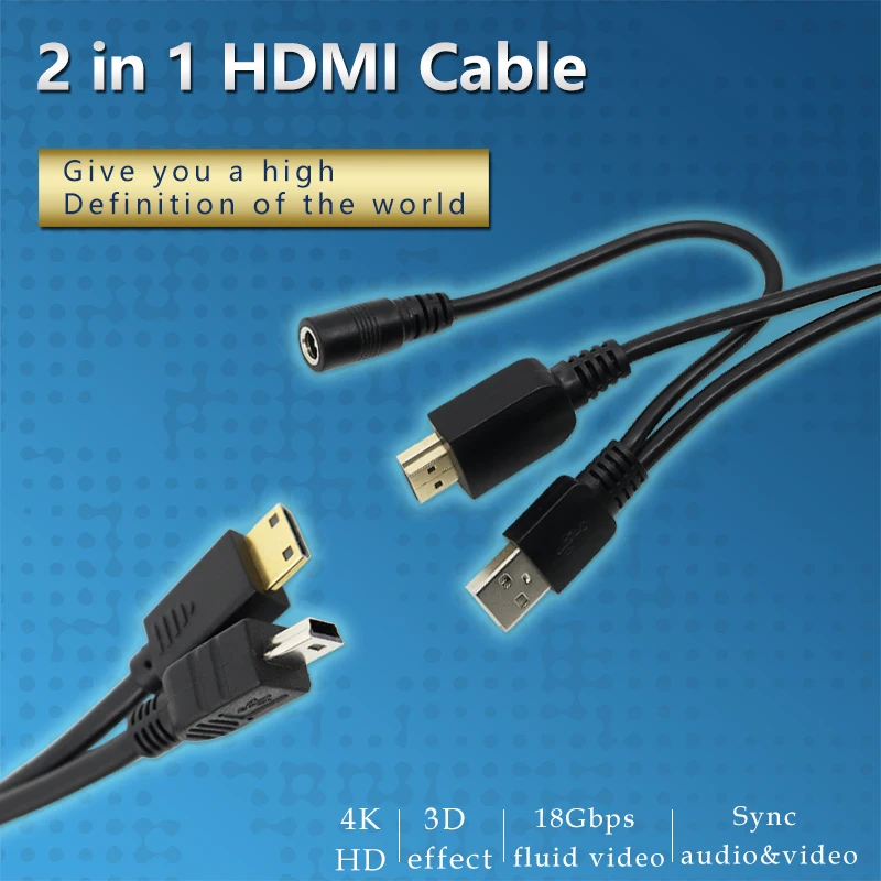 Кабель HDMI с USB разъемом 1 5 м 4 в 1080P|Компьютерные кабели и разъемы| |