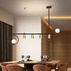 Подвесной светодиодный светильник в скандинавском стиле, лампа черного и золотого цвета с 6 головками для гостиной, столовой, кухни, украшение для дома