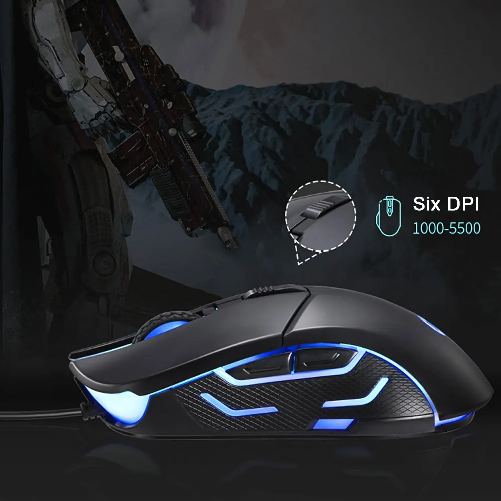 Hp G260 RGB светодиодный светильник Проводная игровая мышь профессиональная эргономичная Макросъемка 5500 dpi Мышь для ПК компьютера ноутбука Бесшумная мышь