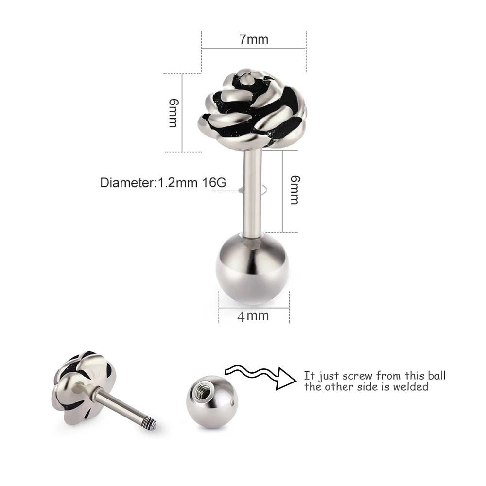 Серьги для пирсинга живота из нержавеющей стали 14 г 1 шт. | Украшения и аксессуары