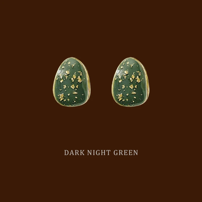 

HYACINTH Green White Color Fashion Summer Hoop Clip On Earrings For Women Clip Earring Without Piercing Korean Style Accessories