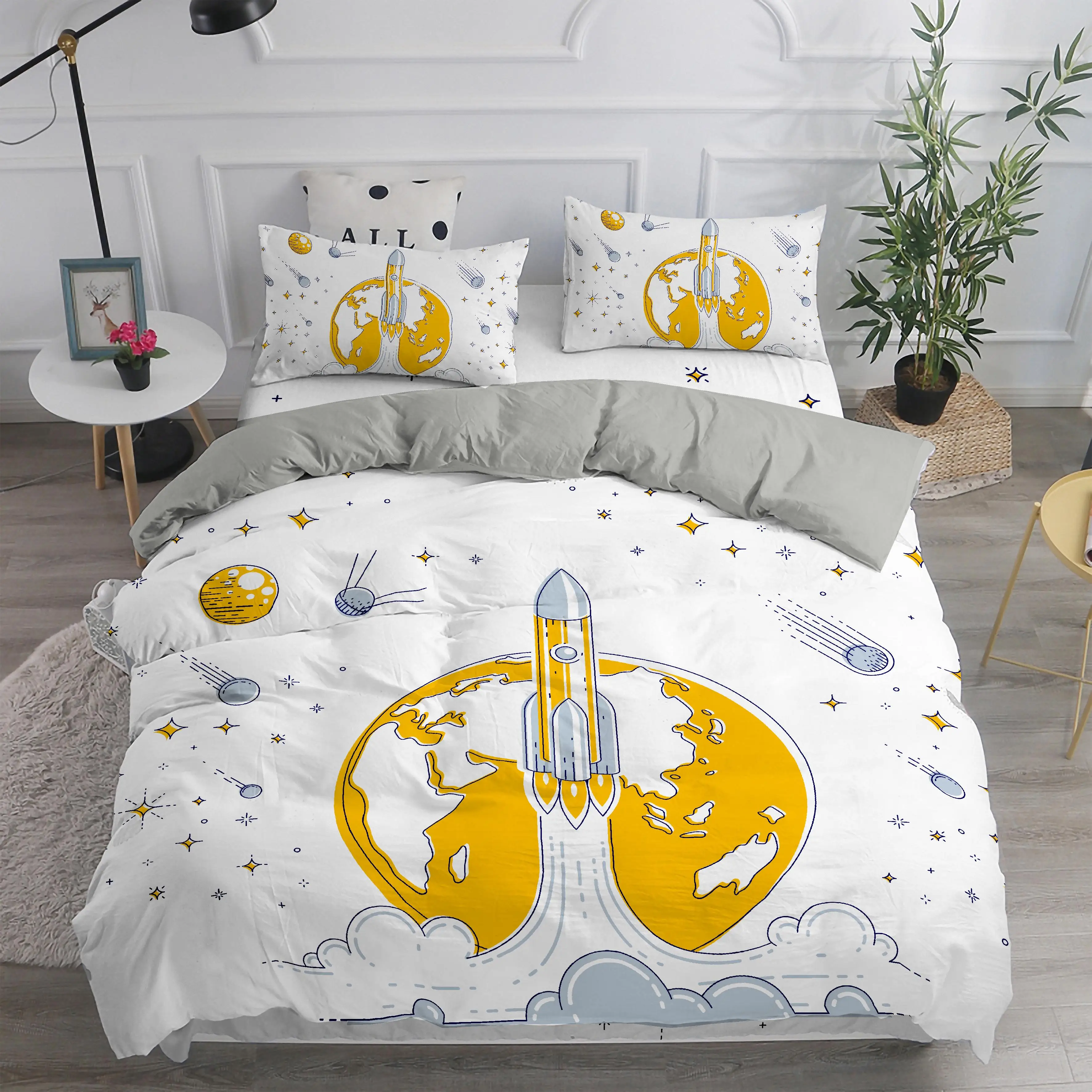Постельное белье с рисунком милой Галактики космической планеты пододеяльник