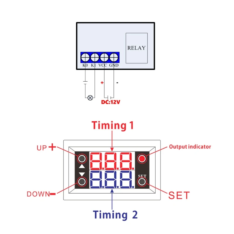 12V Timer Delay Relay Module Digital LED Display Cycle 0-999 Adjustable | Обустройство дома