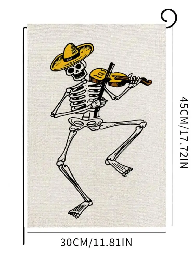 Декорация на Хэллоуин 2021: флаг для сада с изображением скелета человека, украшение для домашней вечеринки, принадлежности и аксессуары