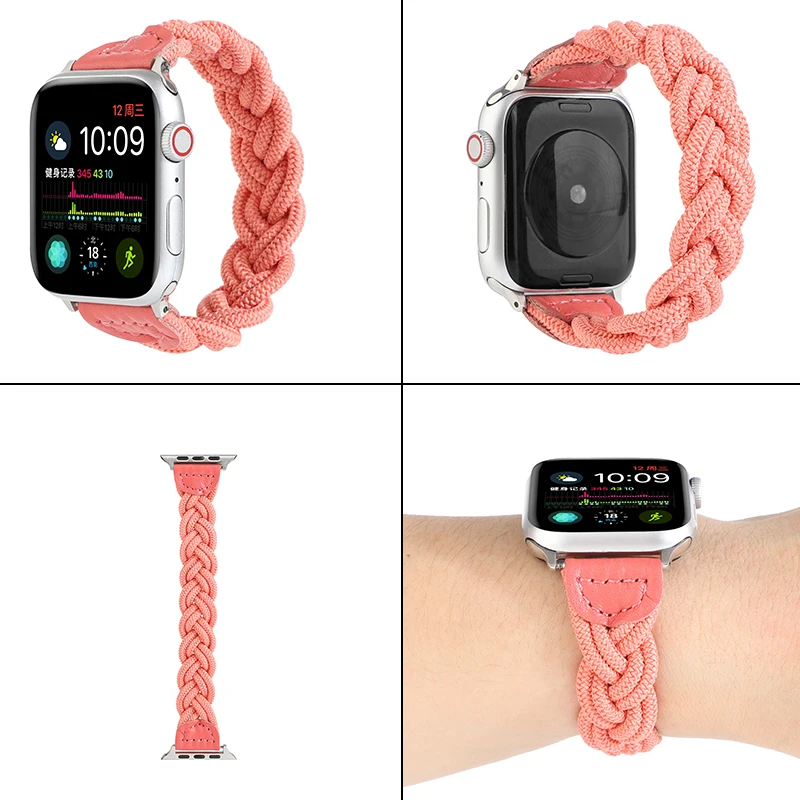 

Woven Strap for Apple Watch Band 40mm 44mm iWatch band 42mm 38mm Belt Nylon Sport Loop bracelet apple watchfor 6 5 4 3 SE