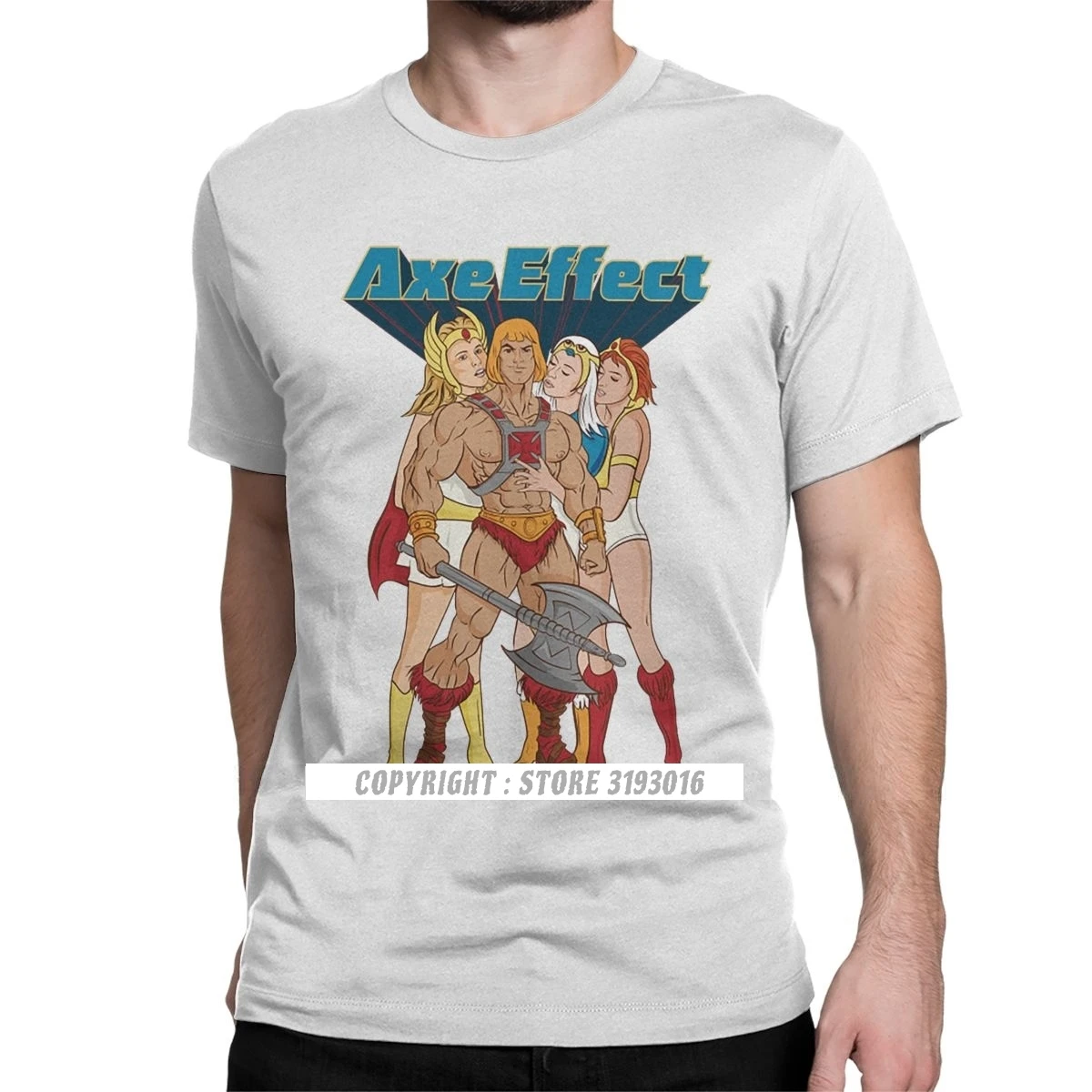 

Of The Universe T Shirts The Axe Effect He Man He-Man Skeletor She-Ra Beast T Shirt for Men Camisa T-Shirt Cotton