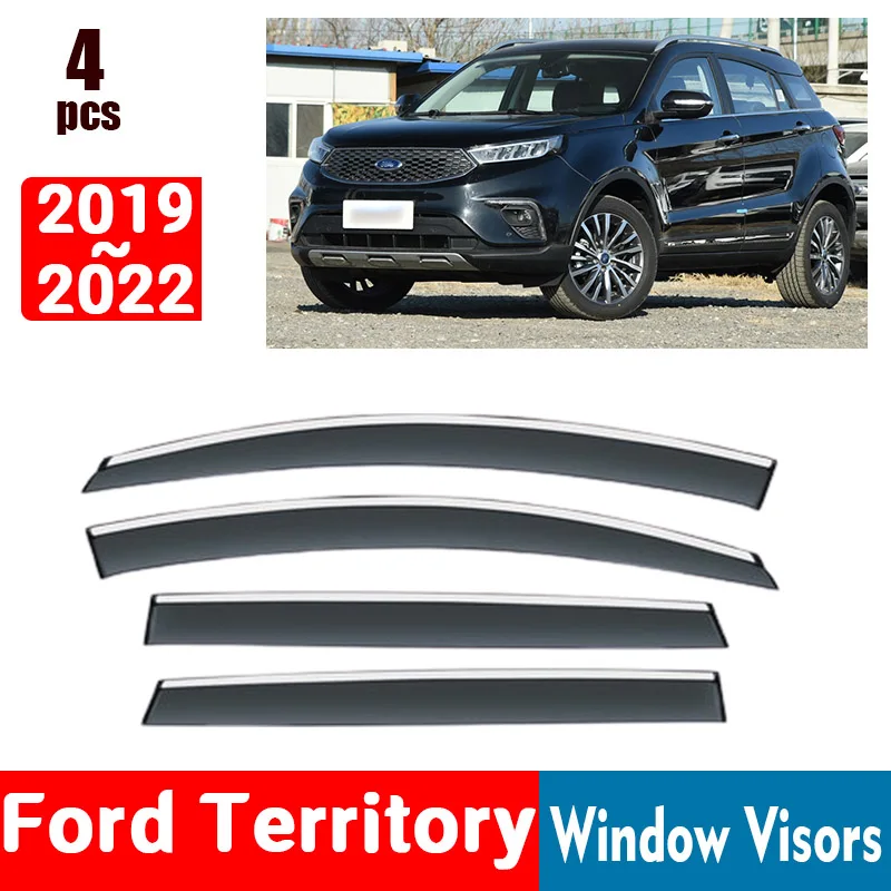 FOR Ford Territory 2019-2022 Window Visors Rain Guard Windows Rain Cover Deflector Awning Shield Vent Guard Shade Cover Trim