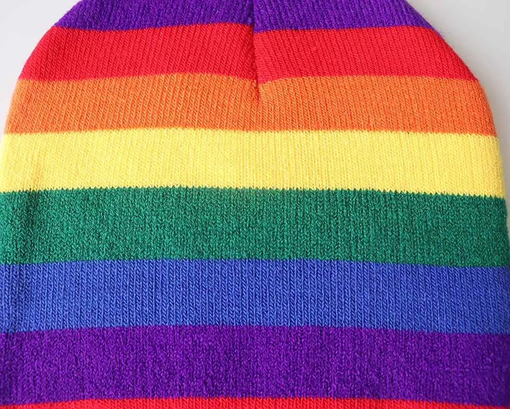 

Newfashion rainbow Jacquard beanie hat for men women Children100% cotton fleixble hip hop beanies new warm winter knitted hats