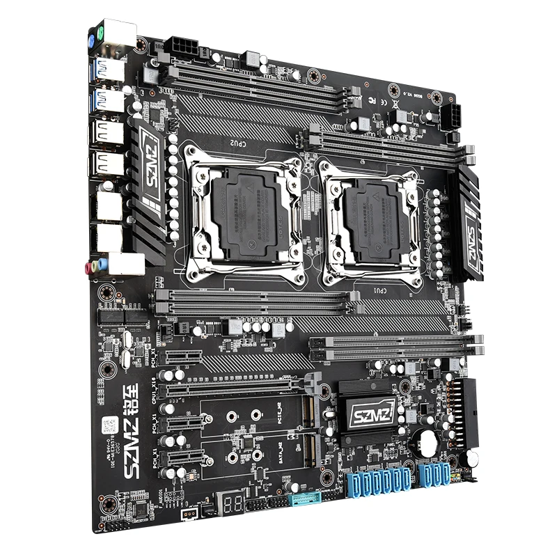 Kaufen SZMZ X99 DUAL Motherboad Combo Mit 2 Pcs Xeon E5 2620 V3 + 4*16GB RAM DDR4 Kit Unterstützung 2680 2699 2678 V4 V3 Für Chia Bergbau