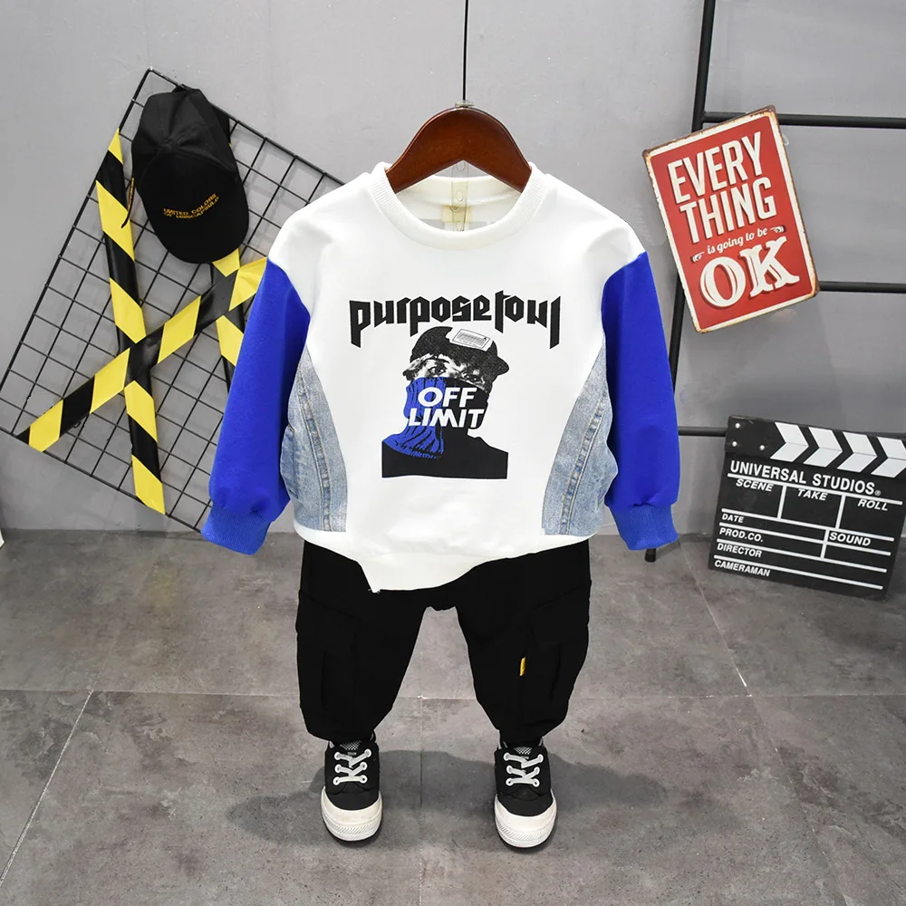 Children Clothing Sports Suit For Boys Pullover Sweater and Pants Long Sleeve Set Casual Tracksuit 2-7years |