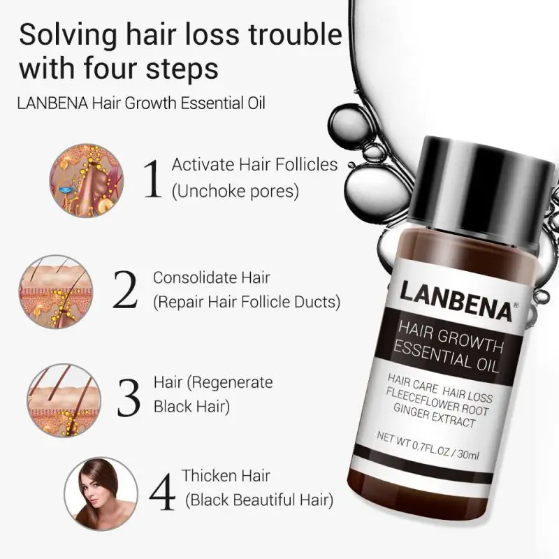 

LANBENA Fast Powerful Hair Growth Essence Products Essential Oil Liquid Treatment Preventing Hair Loss Hair Care Roots Hair Care