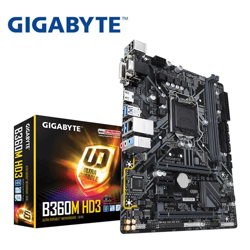 Для Gigabyte GA B360M HD3 оригинальная новая материнская плата B360 Socket LGA 1151 DDR4 USB3.0 SATA3.0