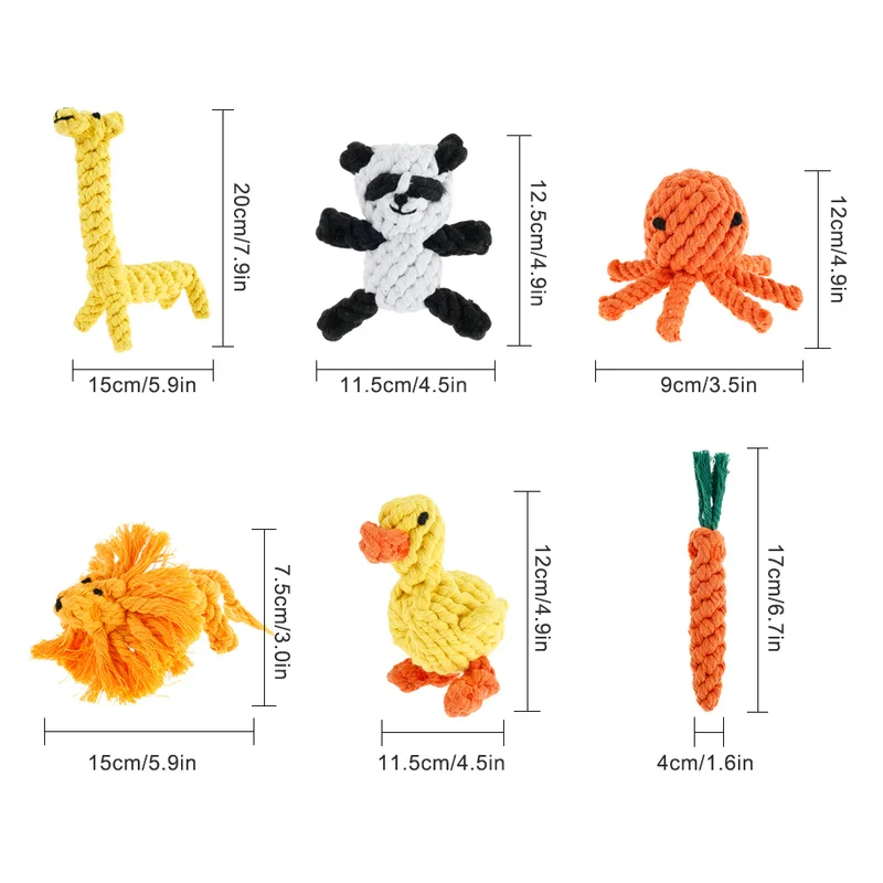 

Funny Small Dog Rope Chew Toys Cute Animals Giraffe Panda Lion Octopus Shape Cotton Ropes Dogs Pet Keep Tooth Health Toy