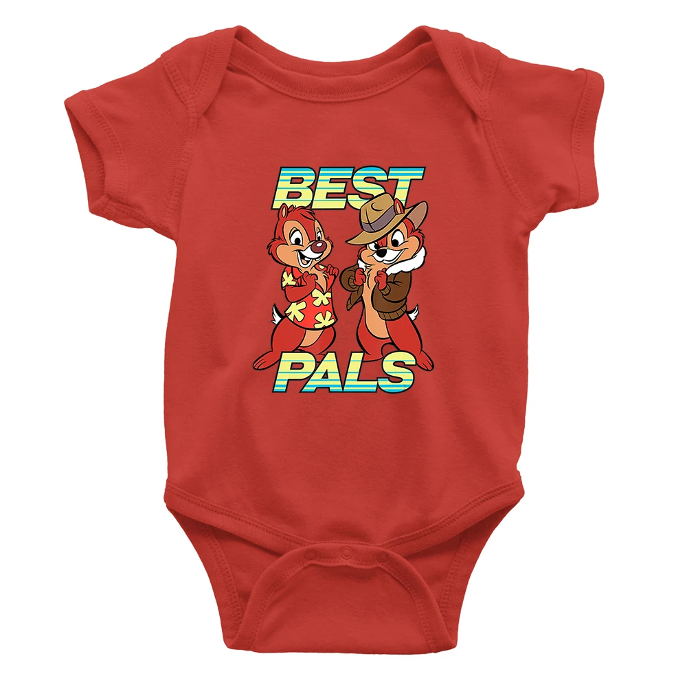 Monos de ni&ntilde;o de Disney, moda, novedad de verano, cuello redondo, manga corta, Mono de ni&ntilde;o de 0 a 24 meses, estampado de dibujos animados de Chip-1