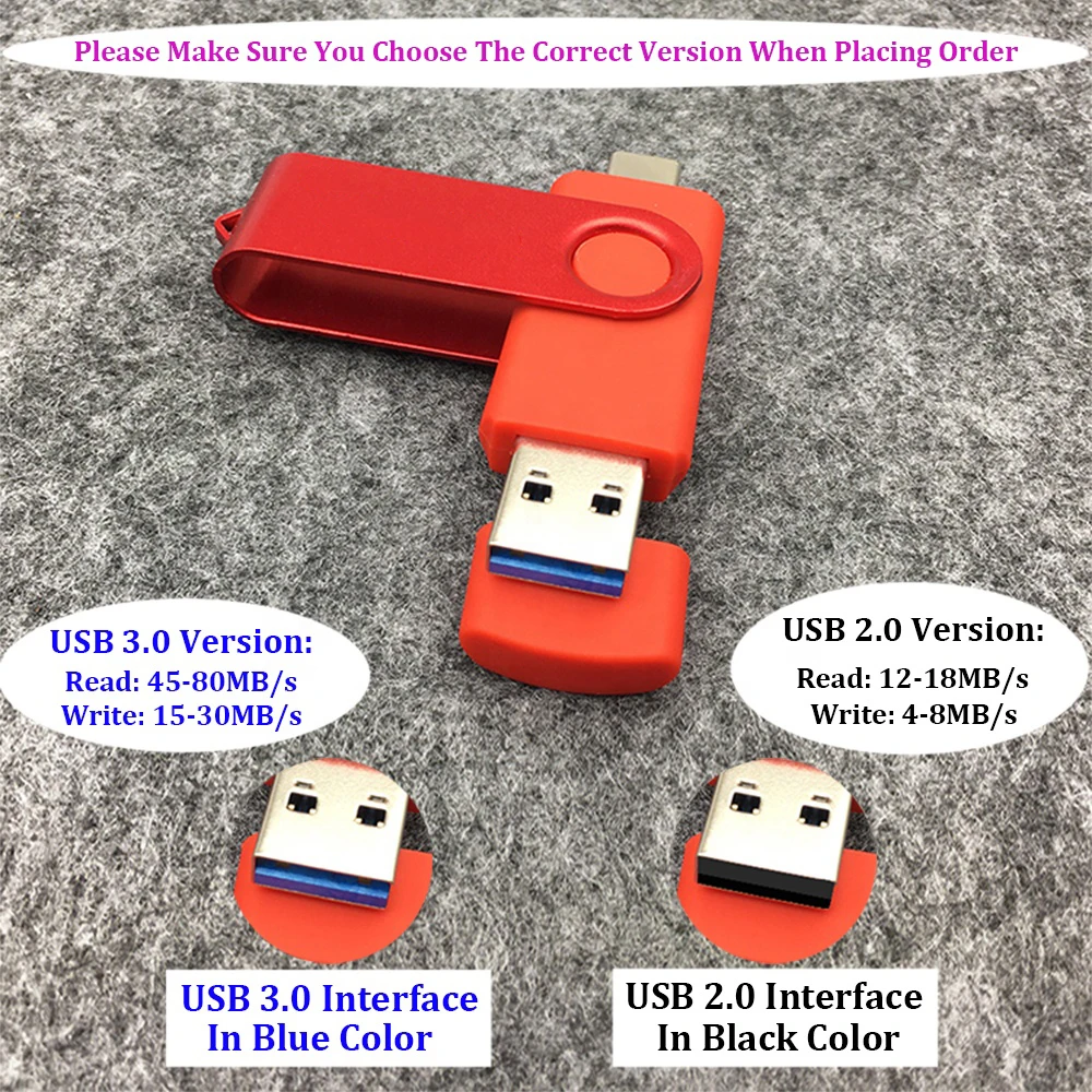 USB флеш накопитель OTG Type C 10 шт. 8 ГБ 16 2 0 32 64 128 256 модный подарок 3 накопители