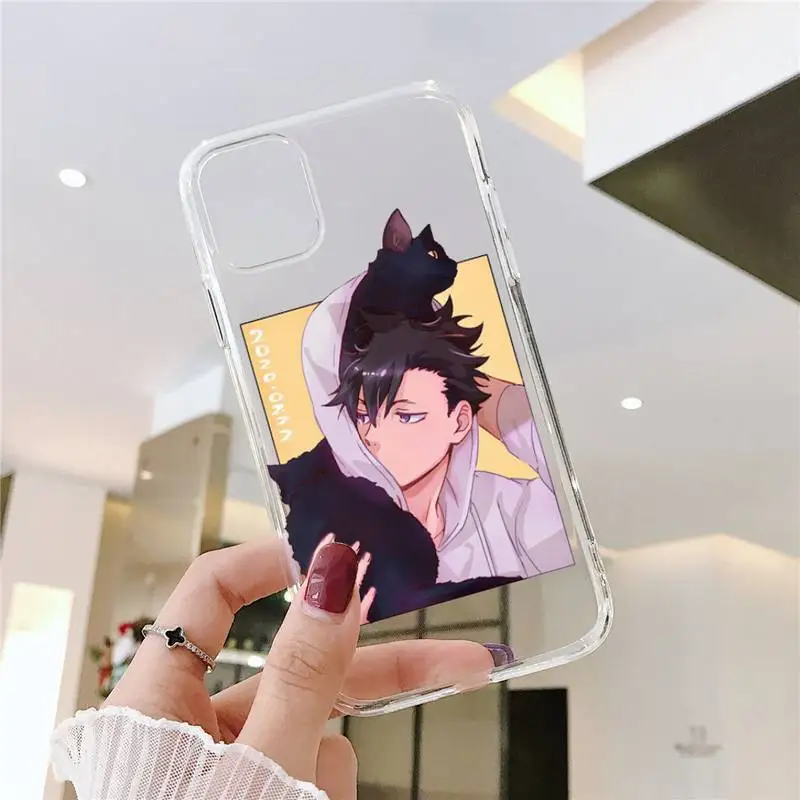 

Haikyuu volleyball boy Kuroo Tetsurou Phone Case Transparent for iPhone 6 7 8 11 12 s mini pro X XS XR MAX Plus SE mobile bags