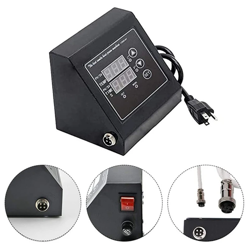 

Heat Press Machine Temperature Control Box, Multifunctional Digital LED Controller, for ECO LLC Heat Transfer US Plug
