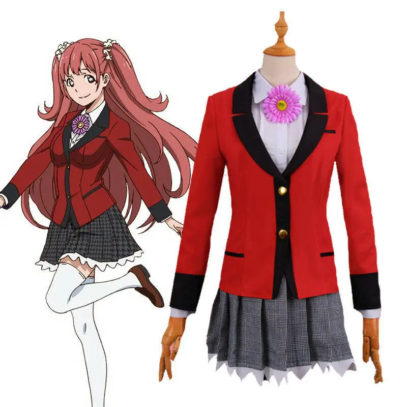 Kakegurui Compulsive Gambler Jabami Yumeko Momobami Kirari Yumemi JK школьная форма юбка костюм для косплея