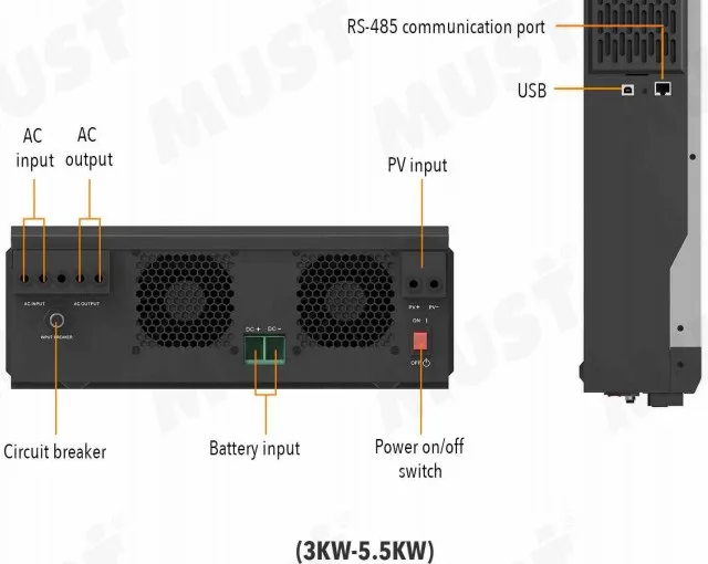 

MUST Hybrid Solar Power Inverter On/Off Grid Solar Energy Household System
