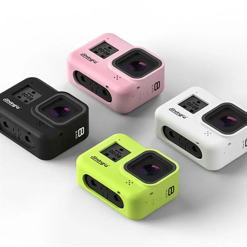 Силиконовый защитный чехол для Gopro Hero 8 черные аксессуары противоударный мягкий