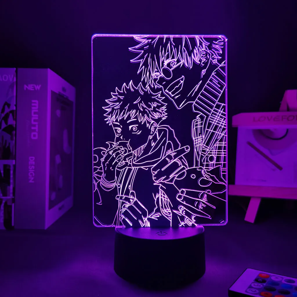 

3D Lamp Anime Lamp Satoru Gojo Jujutsu Kaisen Led Night Light Yuji Itadori for Room Deco Birthday Gift